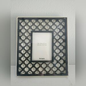 NWT Vintage Pier 1 Black Metal Grid Picture Frame